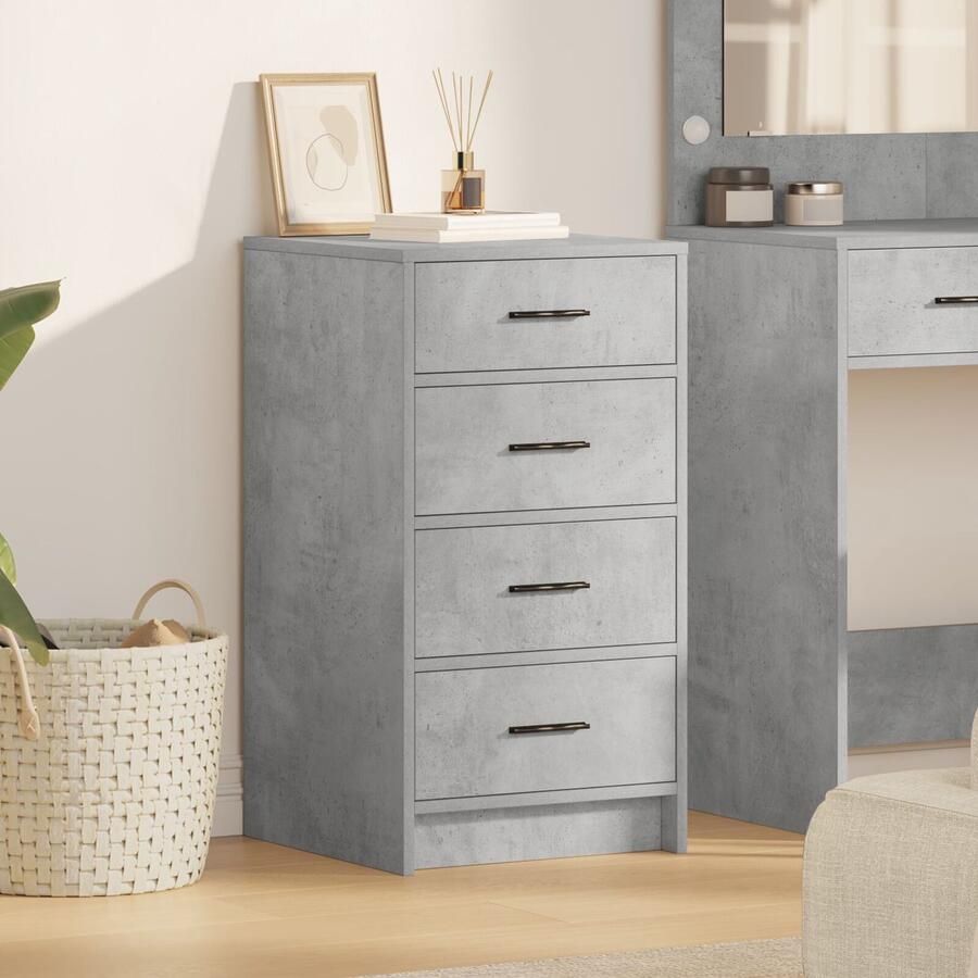 VidaXL Sideboard Beton Grijs Bewerkt hout 40 x 41 x 75 cm Sideboard Kast
