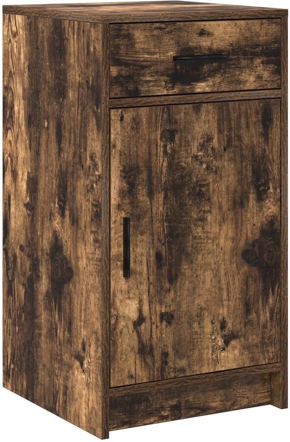 VidaXL Dressoir met lade Gerookt eiken 40 x 40 5 x 75 cm Bewerkt hout - Foto 2