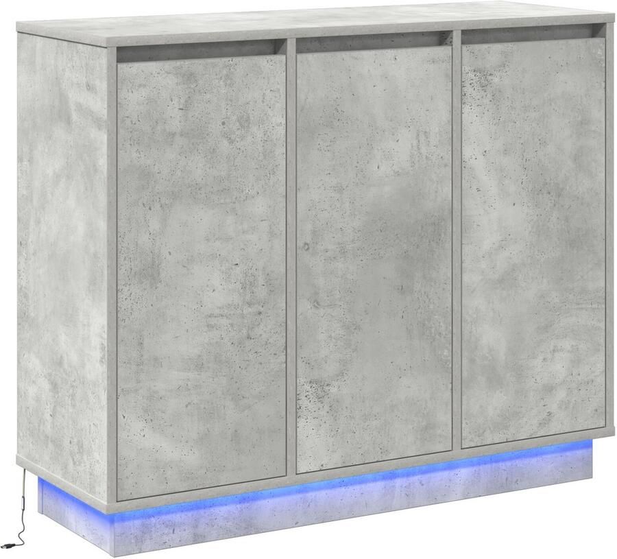 VidaXL Sideboard met LED in Betonnen Grijs 90x32x75 cm Bewerkt Hout