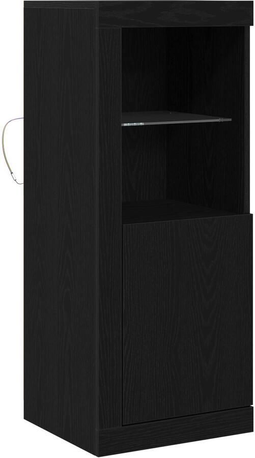 VidaXL Dressoir Zwart Eiken Bewerkt Hout Standaard Opslag Opslagkast