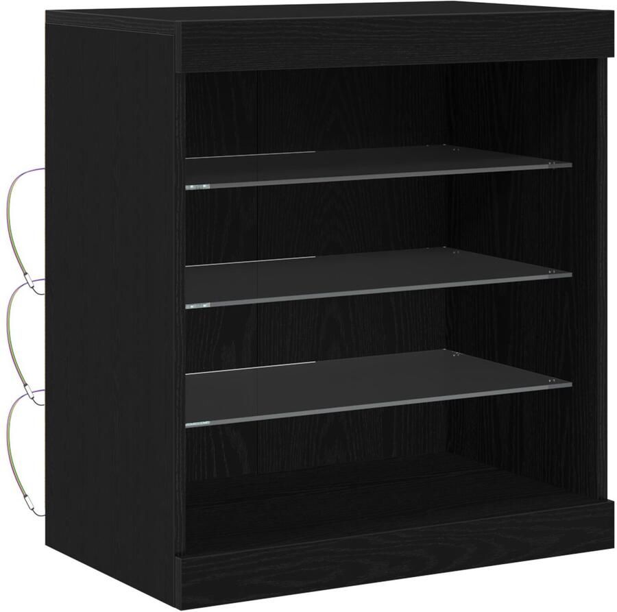 VidaXL Sideboard Zwart Eiken Matte Afwerking Gemiddeld Eigentijds - Foto 2