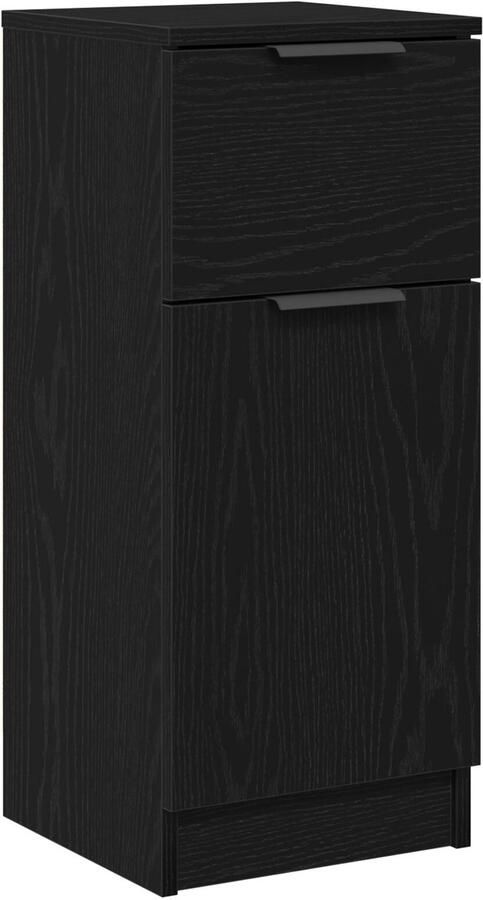 VidaXL Sideboard Zwart eiken Bewerkt hout met zwart eikenfineer Compact - Foto 2