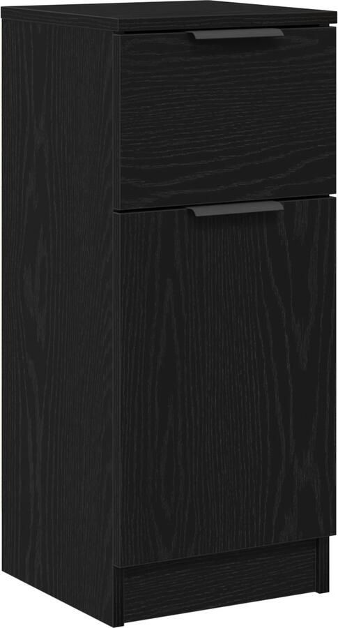 VidaXL Dressoir Zwart eiken Bewerkt hout 30 x 30 x 70 cm Dressoir