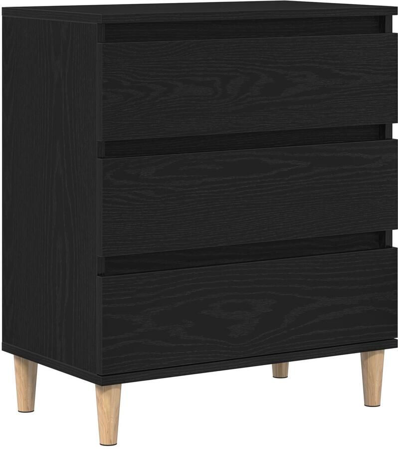 VidaXL Dressoir met lade Zwart Eiken 60 x 35 x 70 cm Bewerkt hout - Foto 2