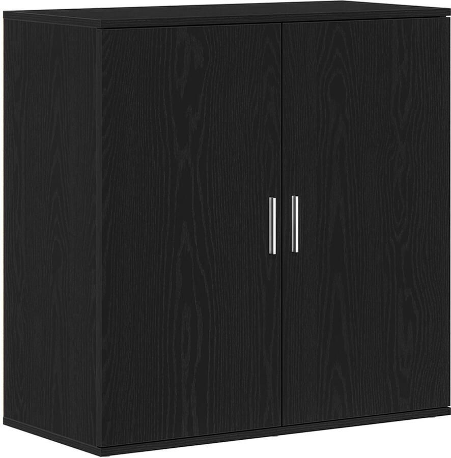 VidaXL Sideboard Zwart Eiken 79x38x80 cm Engineered Wood