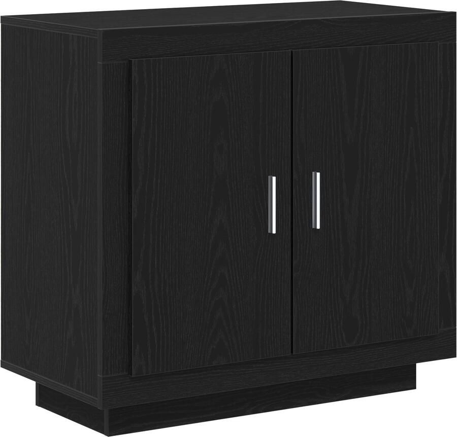 VidaXL Zijtafel Zwart Eiken Bewerkt hout 80 x 41 5 x 75 cm Buffet - Foto 2