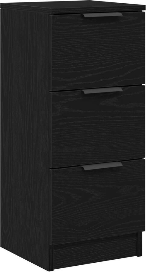 VidaXL Zijdeboard Zwart eiken Bewerkt hout 30 x 30 x 70 cm Zijdeboard