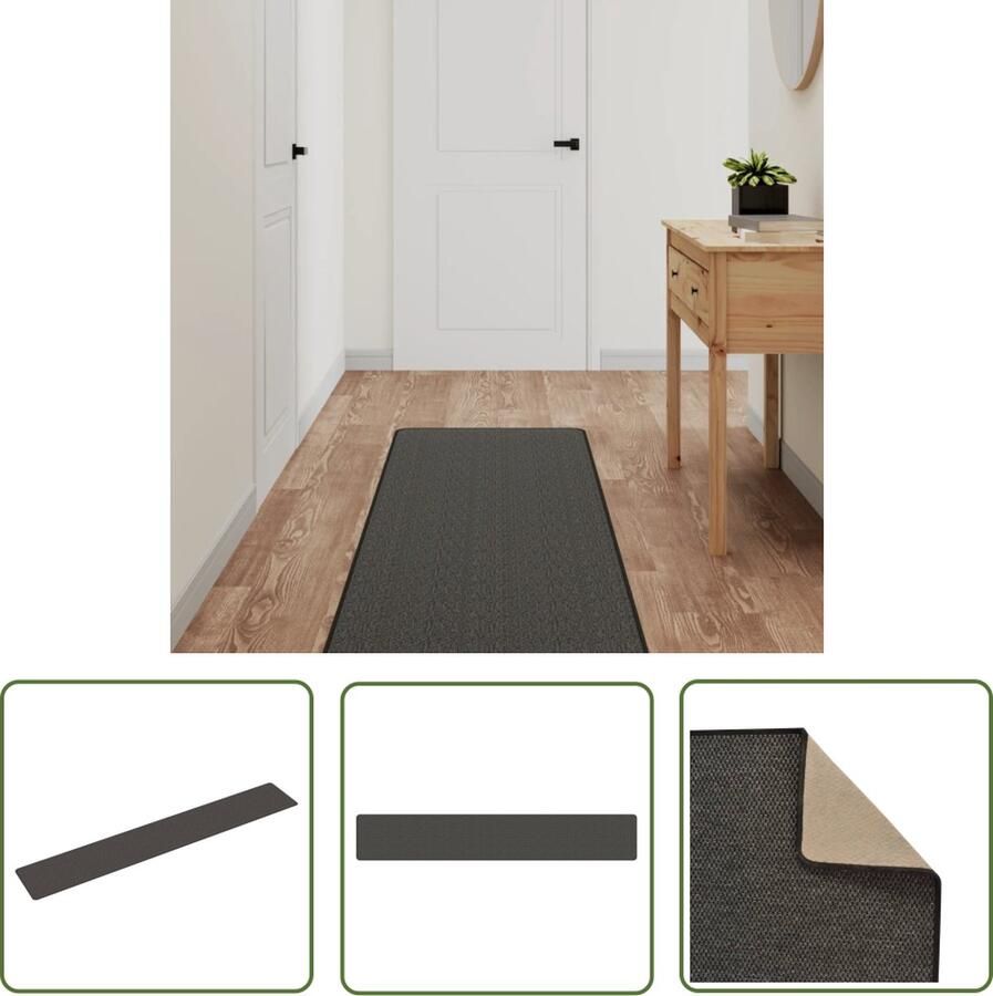 VidaXL Sisal Look Tapijtroeper Tapijtloper 50x300 cm sisal-look antracietkleurig Vloerkleden Antraciet Kleur Loopmatten