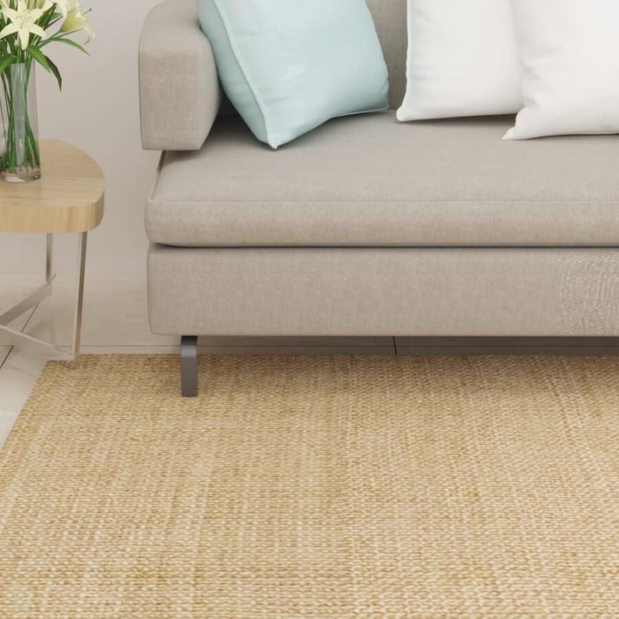 The Living Store Sisal Vloerkleed 66 x 100 cm Anti-slip 100% Sisal Vloerkleed Sisal Vloermatten Natuurvezel Vloerkleed Anti Slip Vloerkleed Bruin Vloerkleed