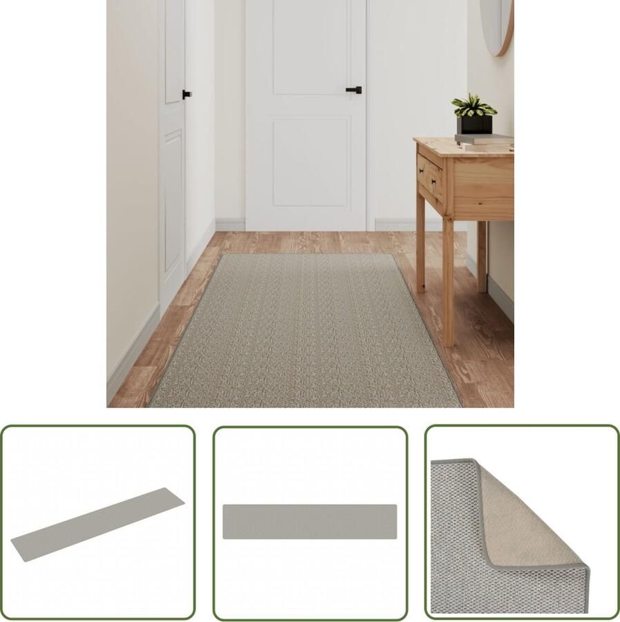The Living Store Tapijtloper Sisal-look 80 x 400 cm 5 mm dikte Tapijtroeper Sisallook Beige Vloerkleden Kamerdecoratie