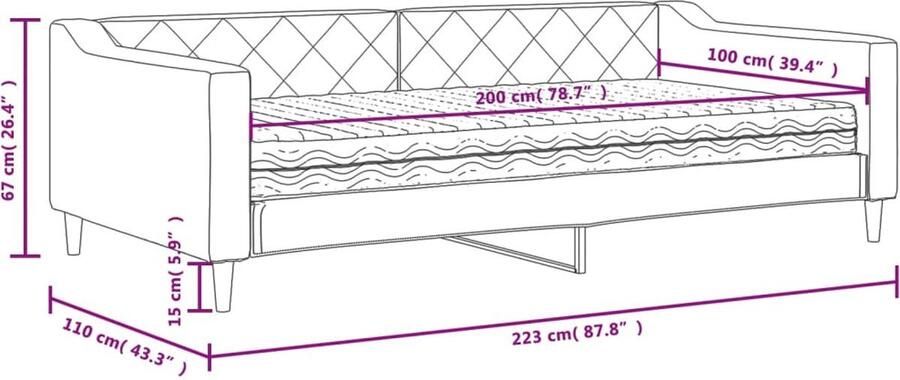 VidaXL Slaapbank 100x200 cm Lichtgrijs Slaapbank Tweepersoonsbed Sofa Bed Lounge Meubilair Grijs Meubilair Moderne Slaapbank Compact Bed Guest Bed Living Room Furniture
