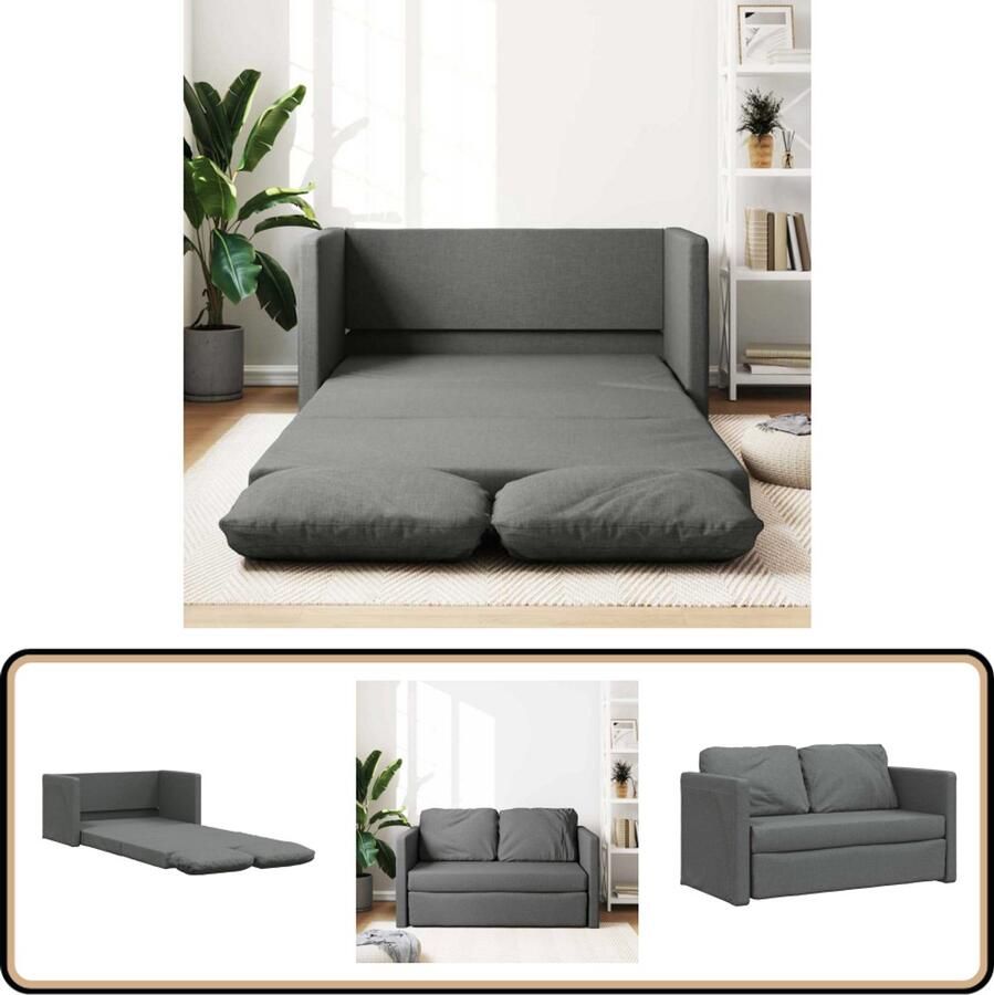 VidaXL Slaapbank 2-in-1 Donkergrijs 112x174x55 cm Vloerslaapbank Slaapbank 2-in-1 Bank Donkere Grijze Bank Comfortabele Bank