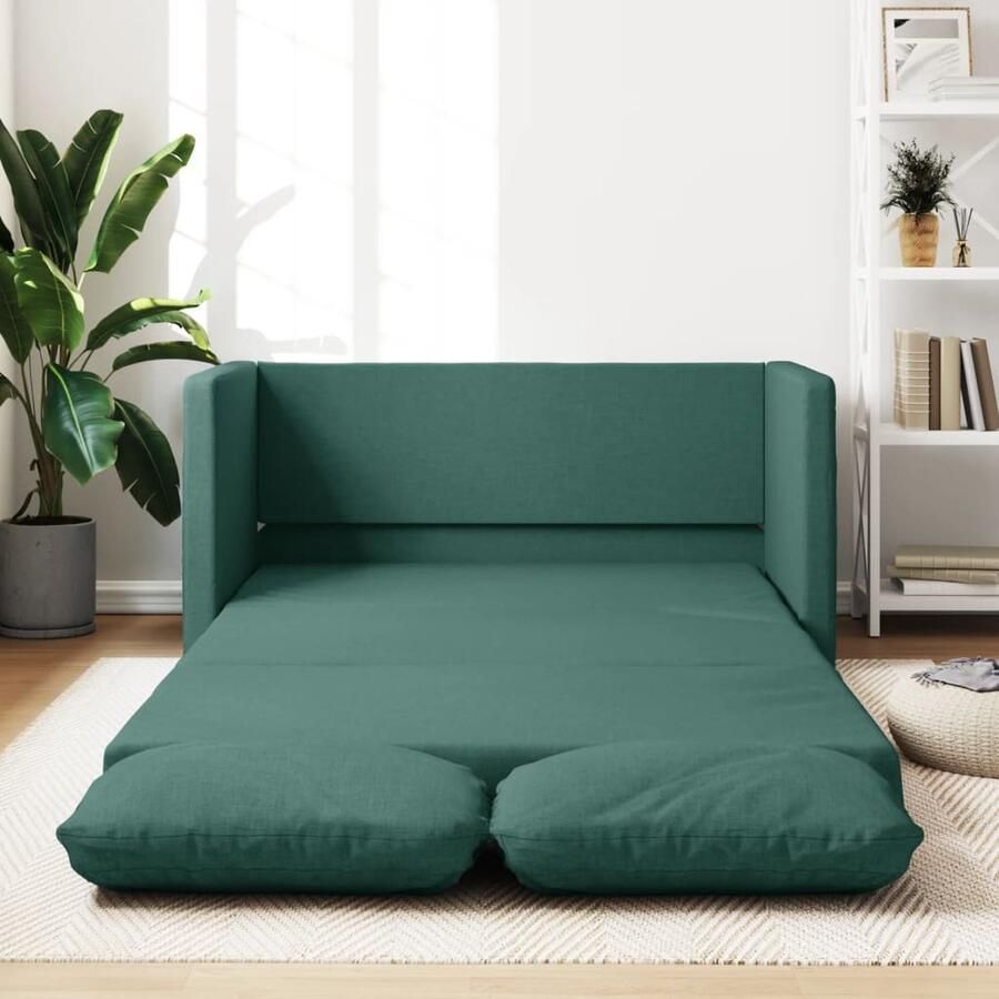 VidaXL Slaapbank 2-in-1 Vloermodel Donkergroen Vloerslaapbank Slaapbank Kanapé Bed 2-in-1 Bank Donkere Groene Bank Comfortabele Bank - Foto 3