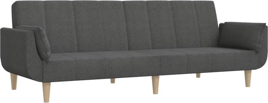 VidaXL Slaapbank 2-zits Donkergrijs Inclusief Kussens Slaapbank Sofa Bed Tweepersoonsbed Donkere Meubels Loungemeubel