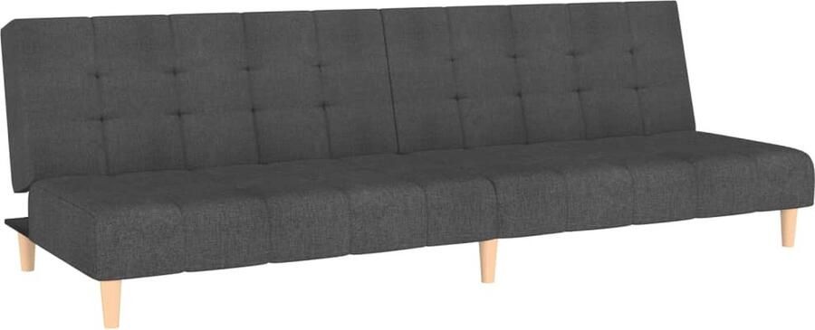 VidaXL Slaapbank 2-zits Donkergrijs Stof Slaapbank 2 Persoons Bed Tweezitter Donkere Kleuren Meubels Multifunctionele Bank