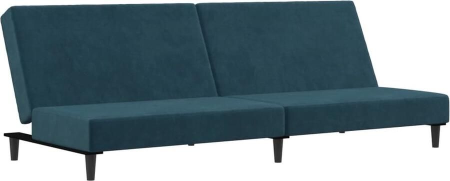 VidaXL Slaapbank 2-zits Fluweel Blauw Slaapbank Sofa Bed Tweepersoonsbed Lounge Meubilair Fluweel Bank
