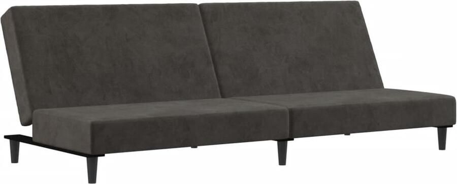 The Living Store Slaapbank 2-zits fluweel donkergrijs Slaapbank Tweepersoonsbed Lounge Sofa Comfortabele Stoffering Multifunctioneel Meubilair - Foto 2