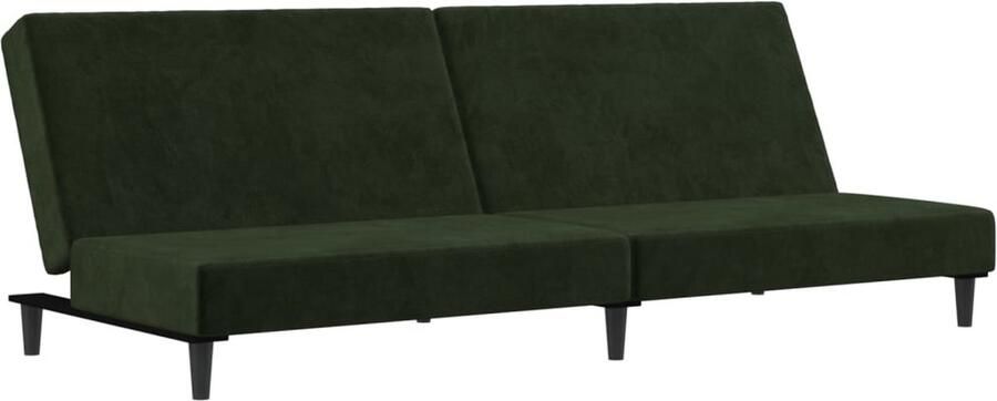 The Living Store Slaapbank Donkergroen Fluweel Om te bouwen Stevig frame 2-zitsbank 200 x 84.5 cm Slaapbank Tweezitter Donkere Kleuren Fluweel Sofa Comfortabele Bank - Foto 2
