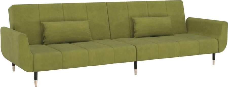 VidaXL Slaapbank 2-zits Fluweel Lichtgroen Slaapbank Sofa Bed Tweepersoonsbed Comfortabele Bank Groene Bank Velvet Bank