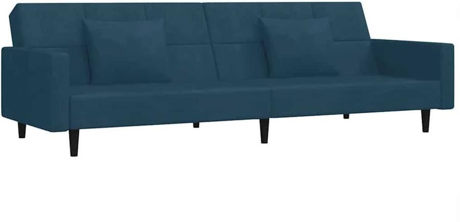 Vida XL Slaapbank 2-zits met 2 kussens fluweel blauw SKU: 375815 - Foto 5