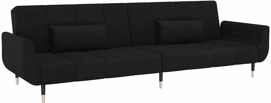 Vida XL vidaXL Slaapbank 2-zits met 2 kussens fluweel zwart-VXL-337588 - Foto 4
