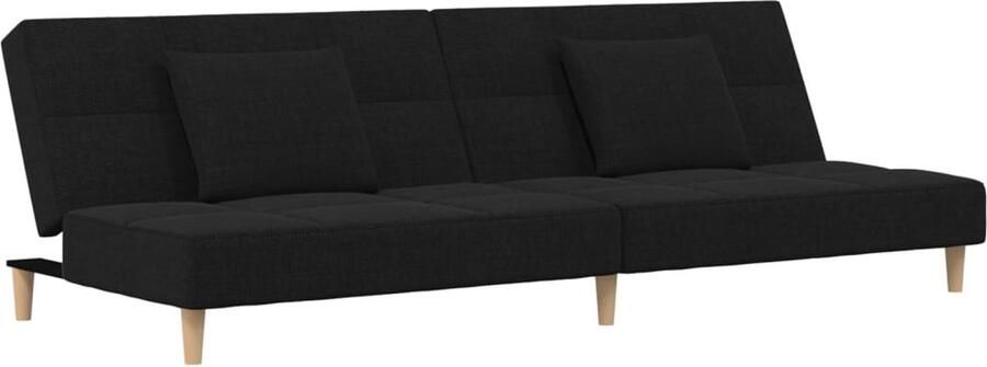 VidaXL -Slaapbank-2-zits-met-2-kussens-stof-zwart - Foto 4