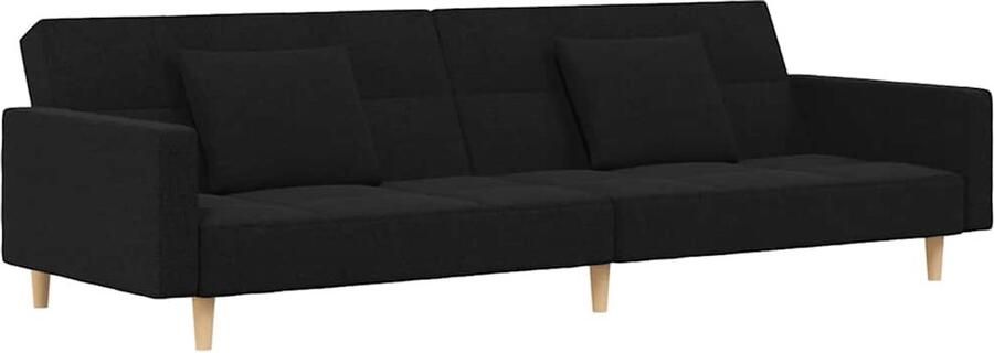 Vida XL Slaapbank 2-zits met 2 kussens stof zwart SKU: 375901 - Foto 4