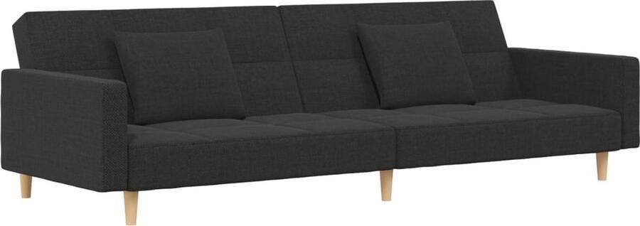 The Living Store Slaapbank 2-Zits Donkergrijs 220 x 100 x 52 cm Om te bouwen tot bed Slaapbank Tweepersoonsbank Sofa Bed Donkere Kleuren Meubels Multifunctionele Bank - Foto 2