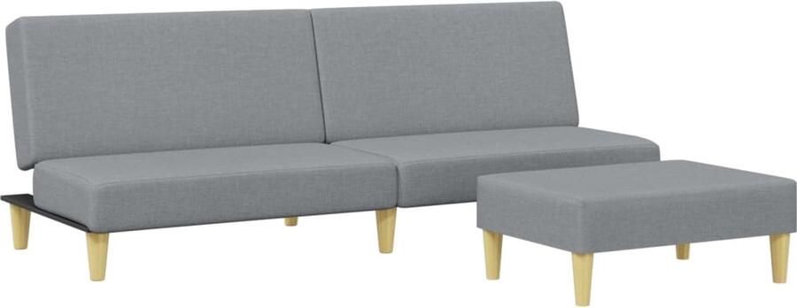 The Living Store Slaapbank 2-zits met kussens en voetenbank stof dlichtgrijs Slaapbank Sofa Bed Kanapé Lits Lounge Meubels Eetkamerstoel - Foto 2