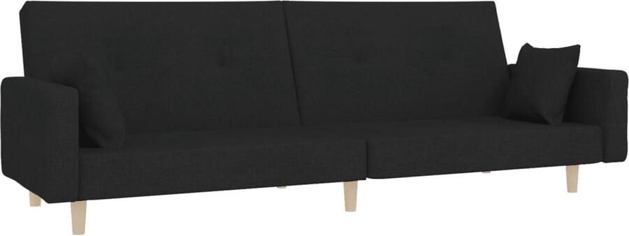 The Living Store 2-zitsbank 220 x 100 x 52 cm 2-in-1 slaapbank met zwart stoffen bekleding Slaapbank 2 Persoonsbed Kantoorstoel Lounge Meubilair Zitzitting - Foto 2