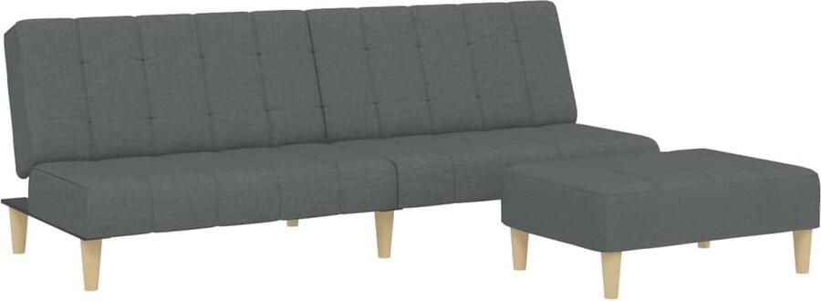 The Living Store Slaapbank met voetenbank donkergrijs 200 x 84.5 x 69 cm 2-in-1 multifunctioneel comfortabel Slaapbank Sofa Bed Tweepersoonsbed Lounge Bank Multifunctionele Bank - Foto 2