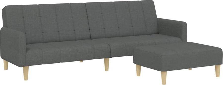 The Living Store Slaapbank met voetenbank 220 x 100 x 52 cm donkergrijs 2-in-1 functie Slaapbank Sofa Bed Tweepersoonsbed Lounge Meubilair Woonkamermeubel - Foto 2