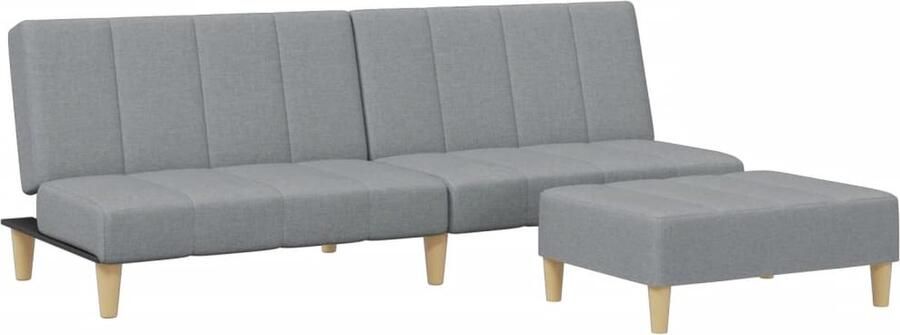 The Living Store Slaapbank Vouwbed Lichtgrijs 2-in-1 Functie Polyesterstof Stevig Houten Frame Multifunctioneel Slaapbank Sofa Bed Tweepersoonsbed Lounge Meubilair Woonkamer Meubels - Foto 2