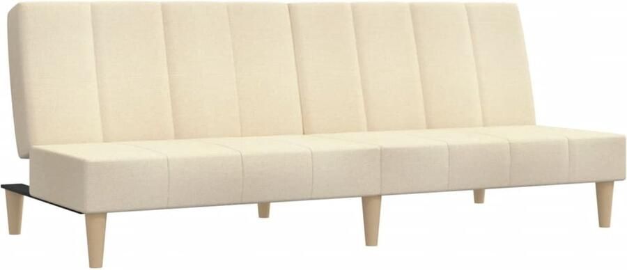 The Living Store Slaapbank 2-zits Crème Polyester Om te bouwen tot 2-persoonsbed Slaapbank Sofa Bed Tweepersoonsbed Logeerbed Living Room Furniture - Foto 2