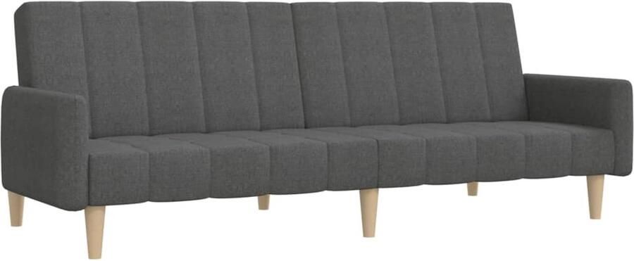 VidaXL Slaapbank 2-zits Stof Donkergrijs Slaapbank Tweezitter Donkere Grijze Bank Multifunctionele Bank Converteerbare Bank