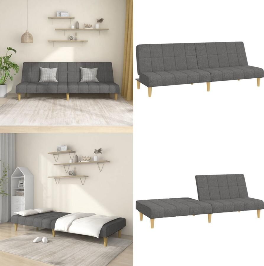 VidaXL Slaapbank 2-zits stof lichtgrijs Slaapbank Slaapbanken Slaap Bank Bedbank