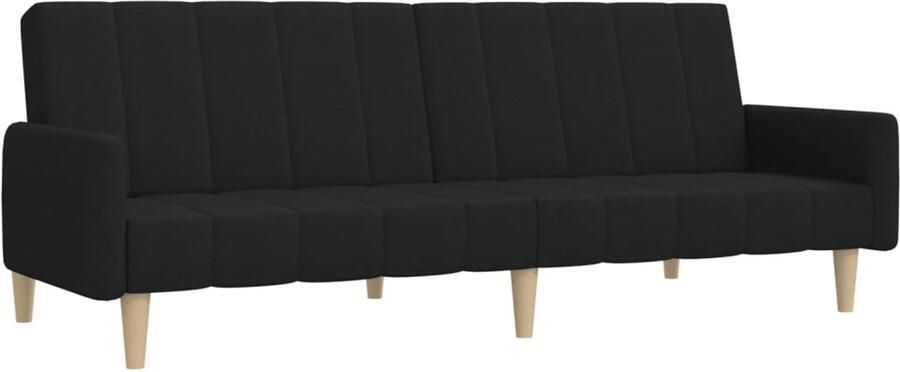 VidaXL Slaapbank 2-zits Zwart Stof Modern Slaapbank 2 Persoons Bed Kanapé Lounge Meubilair Zitzitting