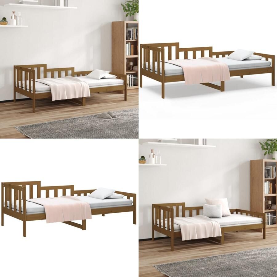 VidaXL Slaapbank 80x200 cm massief grenenhout honingbruin Slaapbank Slaapbanken Bedbank Bed