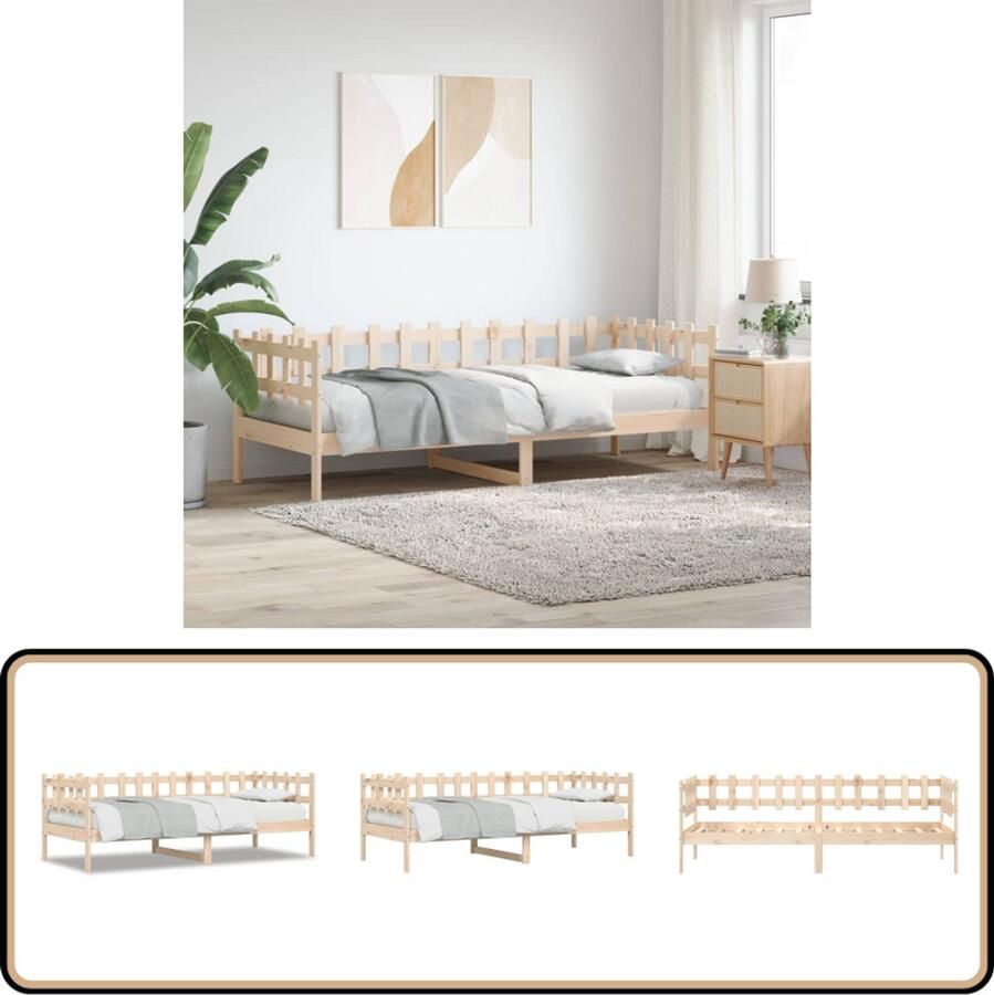 VidaXL Slaapbank 80x200 cm Massief Grenenhout Logeerbed Slaapbank Grenenhout Meubels Compact Bed Stapelbaar Bed