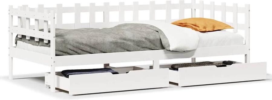 VidaXL Slaapbank 90x190 cm Grenenhout Wit