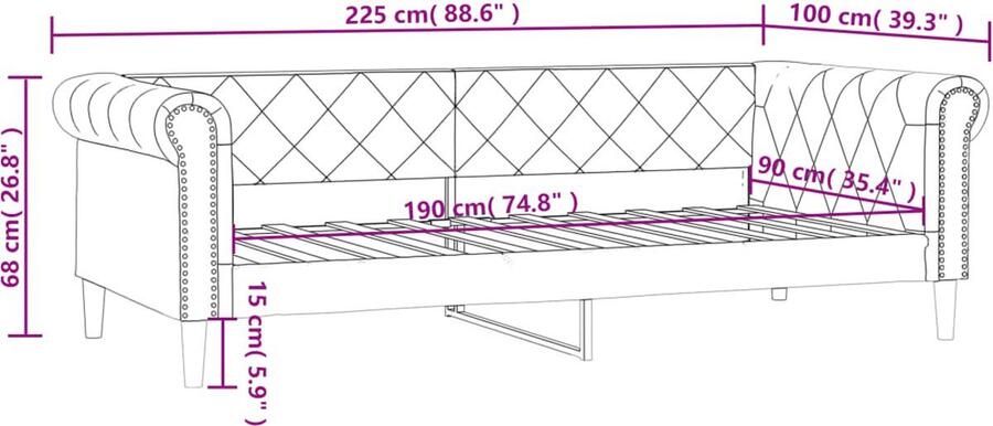 VidaXL Slaapbank 90x190 cm Kunstleer Zwart Slaapbank Sofa Bed Daybed Kunstleder Meubels Zwarte Bank