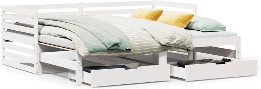 VidaXL Slaapbank 90x200 cm Grenenhout Wit