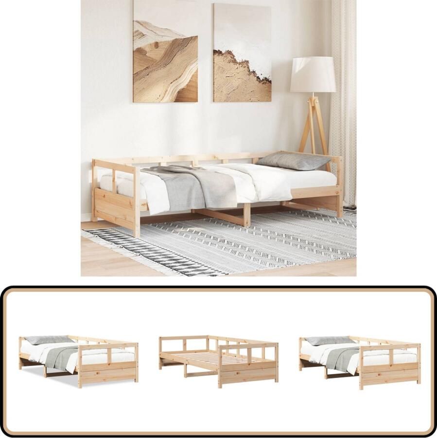 VidaXL Slaapbank 90x200 cm massief grenenhout naturel