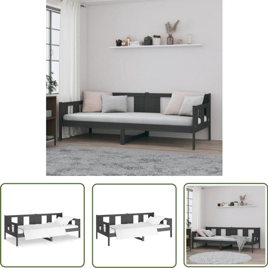 VidaXL Slaapbank 90x200 cm Massief Grenenhout Slaapbank Grenenhout Vintage Meubels Rustieke Meubelen Tweepersoonsbed