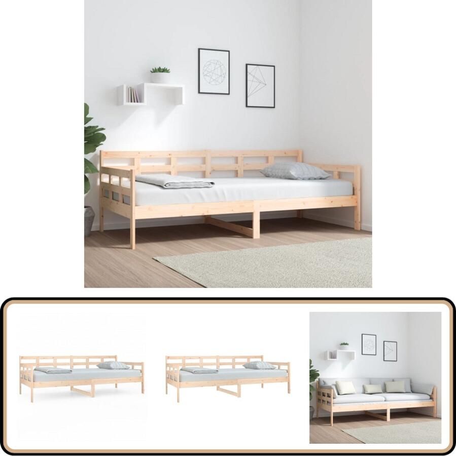 VidaXL Slaapbank 90x200 cm Massief Grenenhout Slaapbank Massief Hout Grenenhout Slaapbank Met Lade Tweepersoonsbed