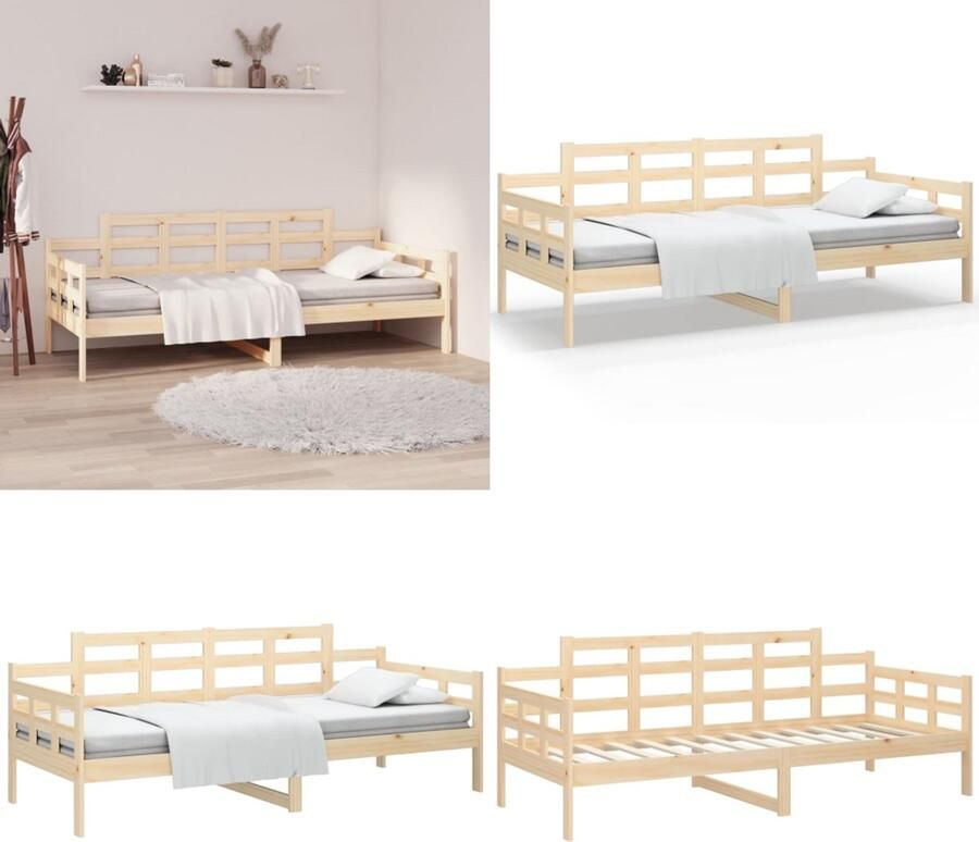 VidaXL Slaapbank 90x200 cm massief grenenhout Slaapbank Slaapbanken Bedbank Bed