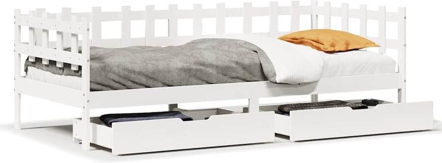 VidaXL Slaapbank 90x200 cm Massief Grenenhout Wit