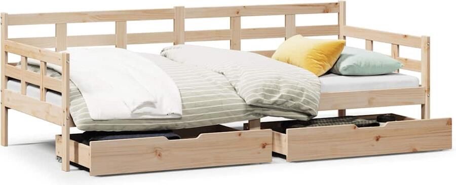 VidaXL Slaapbank 90x200 cm met lades hout