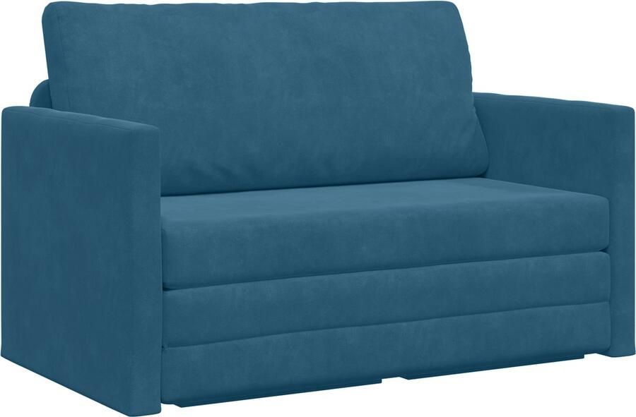 VidaXL Vloer Sofa Bed 2-in-1 Blauw 124x204x61 cm Velvet - Foto 2