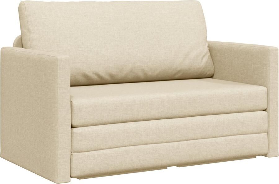 VidaXL Floor Sofa Bed 2-in-1 Crème 124x71x78 cm Stof